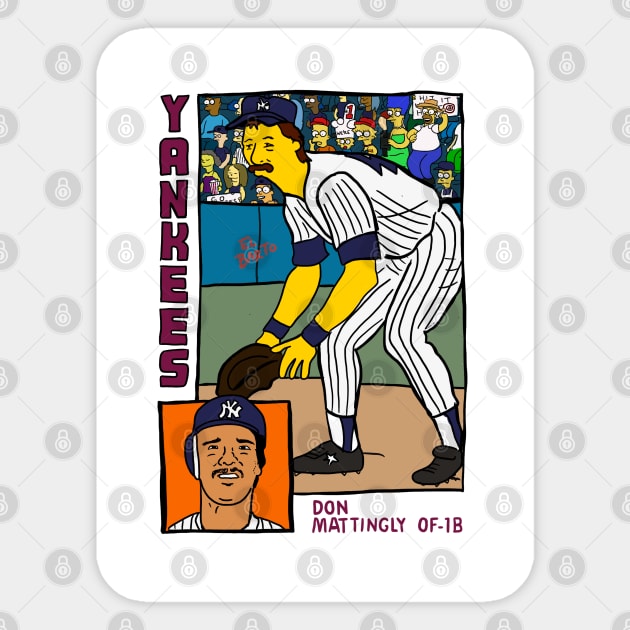 Homer at the Bat DON MATTINGLY Simpsons Parody YANKEES Baseball Card Sticker by cousscards